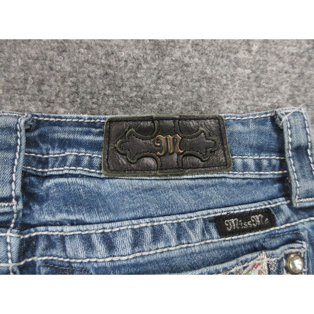 Miss Me Jeans Womens 29 Blue Denim Cuffed‎ Skinny Rhinestone Ladies 29X28 - Picture 16 of 16
